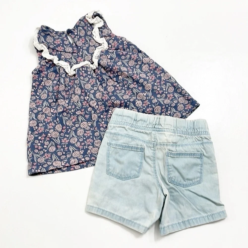 Carter’s baby girls floral print top + shorts outfit